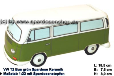 Sparschweine & Spardosen sowie Zubehör - Auto VW T2 Bus blau Bulli