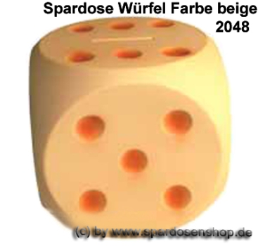 Spardose Würfel Farbvariante beige A