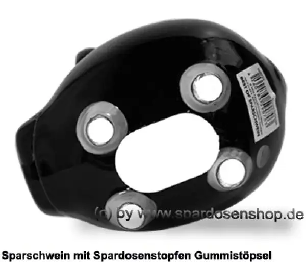 Sparschwein Kleinsparschwein ohne Design Blanko schwarz Keramik E