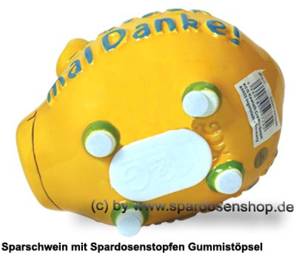 Sparschwein 3D Design Einfach mal Danke gelb Keramik E