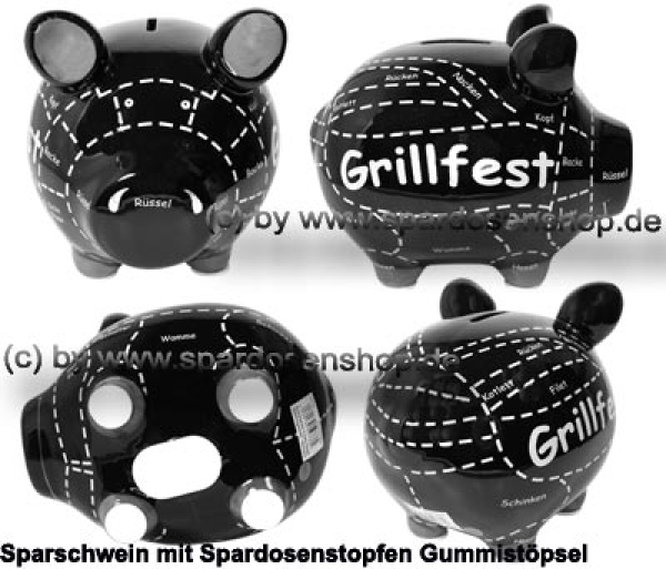 Sparschwein Mittelsparschwein Grillfest Keramik Gesamt