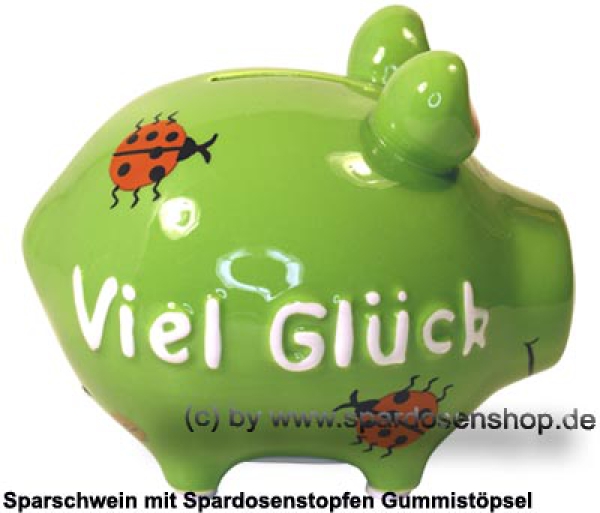 Sparschwein Kleinsparschwein 3D Design Viel Glück Keramik C