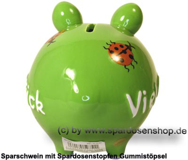 Sparschwein Kleinsparschwein 3D Design Viel Glück Keramik D