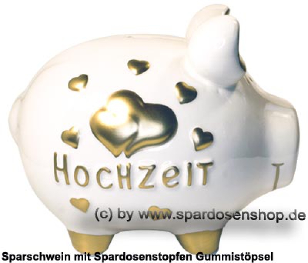 Sparschwein mittelgroßes Sparschwein 3D Design Hochzeit Keramik C