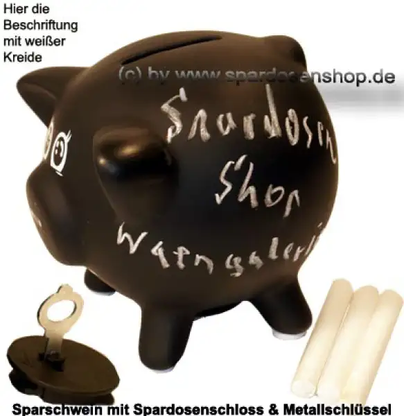 Sparschwein mit Tafellack klein B