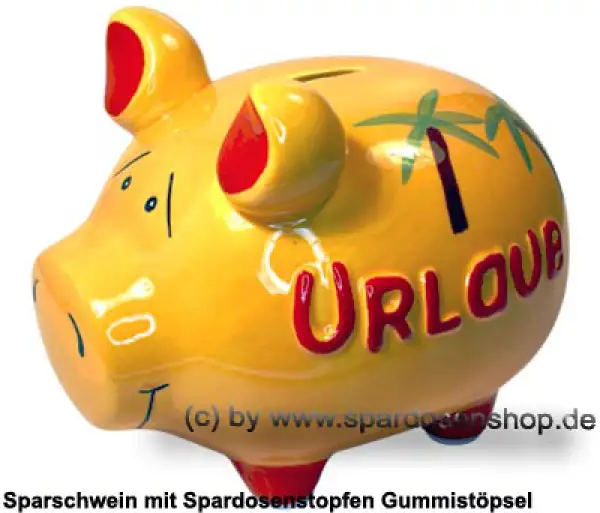 Sparschwein mittelgroßes Sparschwein 3D Design Urlaub Palmen Keramik A