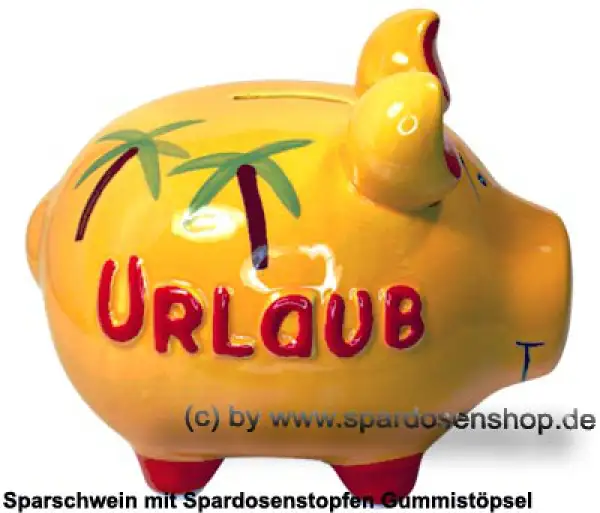 Sparschwein mittelgroßes Sparschwein 3D Design Urlaub Palmen Keramik C