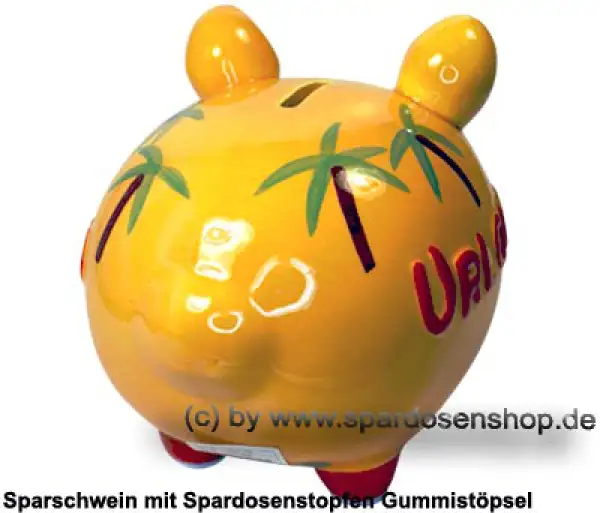 Sparschwein mittelgroßes Sparschwein 3D Design Urlaub Palmen Keramik D