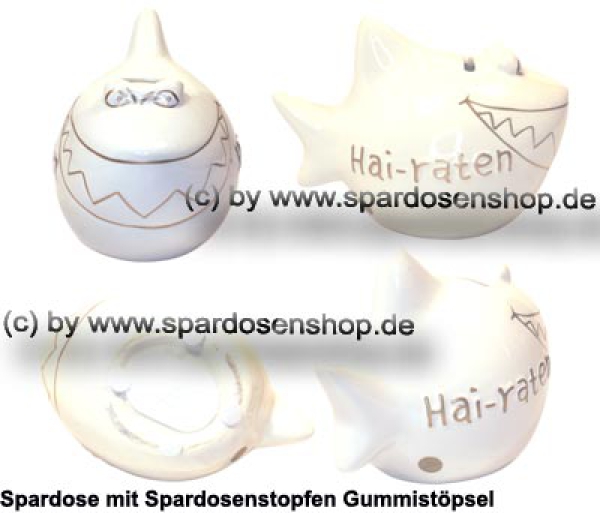 Spardose Spartier Design Hai-raten Keramik Gesamt