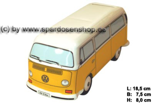 Spardose Auto VW T2 Bus gelb Bulli B