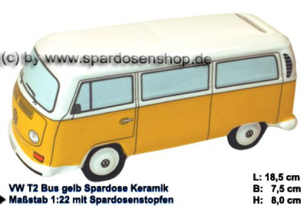 Spardose Auto VW T2 Bus gelb Bulli A